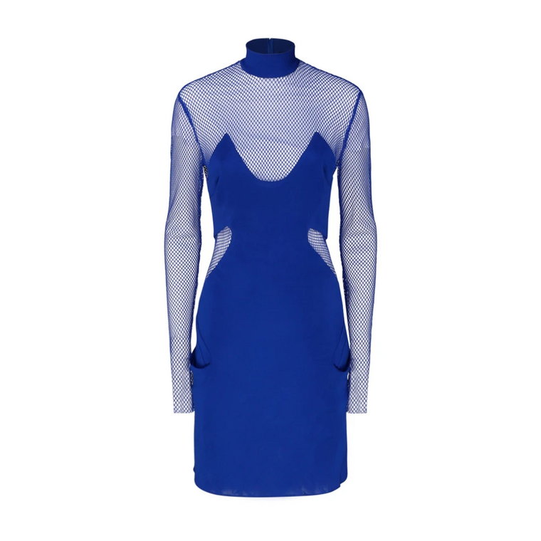 Kobaltowa Sukienka z Przezroczystymi Wstawkami Tom Ford