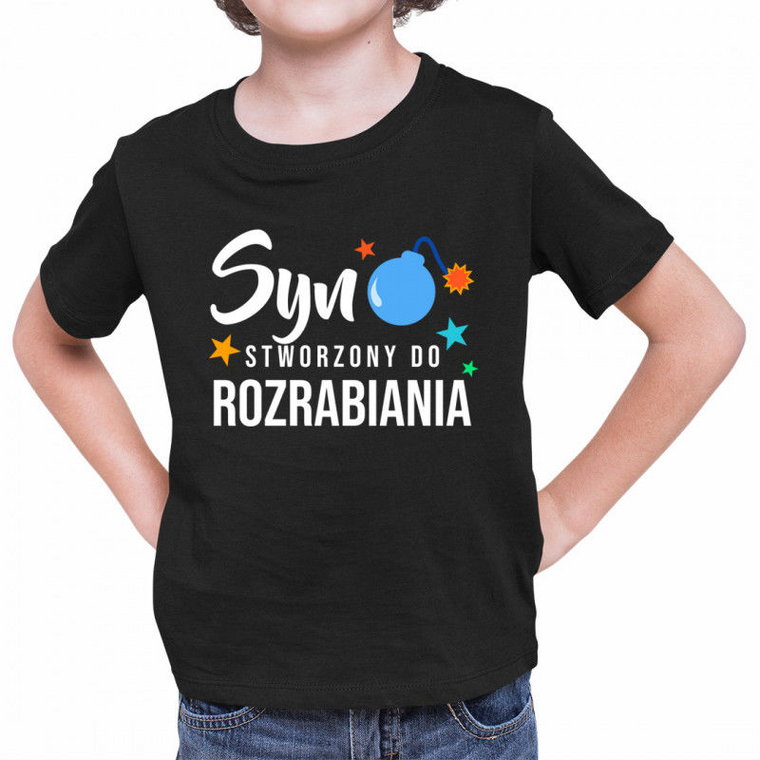 Syn - stworzony do rozrabiania - koszulka dziecięca z nadrukiem