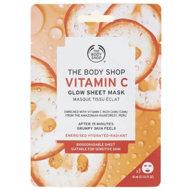 The Body Shop Glow Sheet Mask maska do twarzy Vitamin C 18ml
