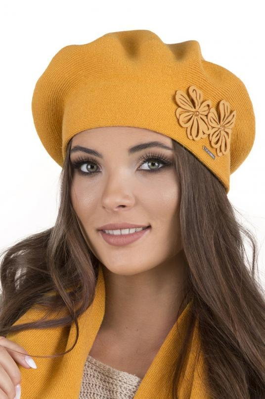 Vivisence 7007 Nakrycie głowy beret, miodowy