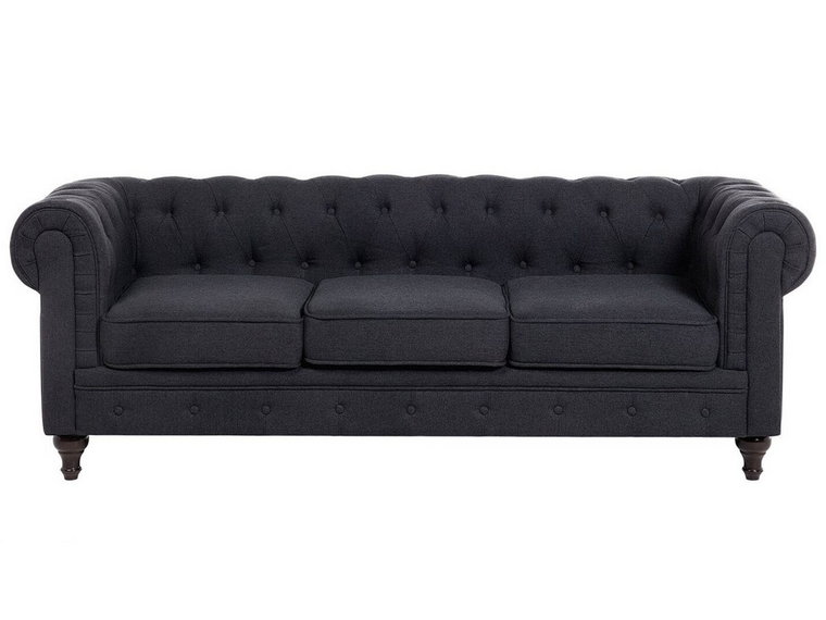 Sofa 3-osobowa grafitowa CHESTERFIELD