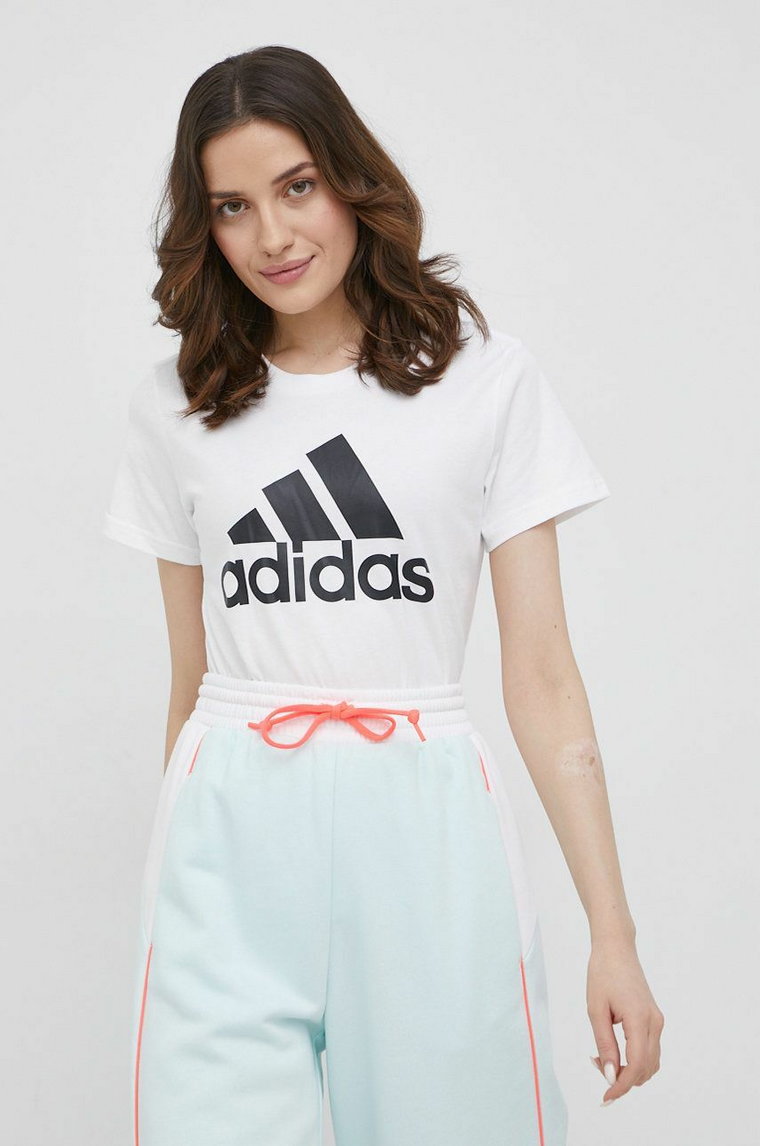 adidas t-shirt bawełniany GL0649 kolor biały GL0649