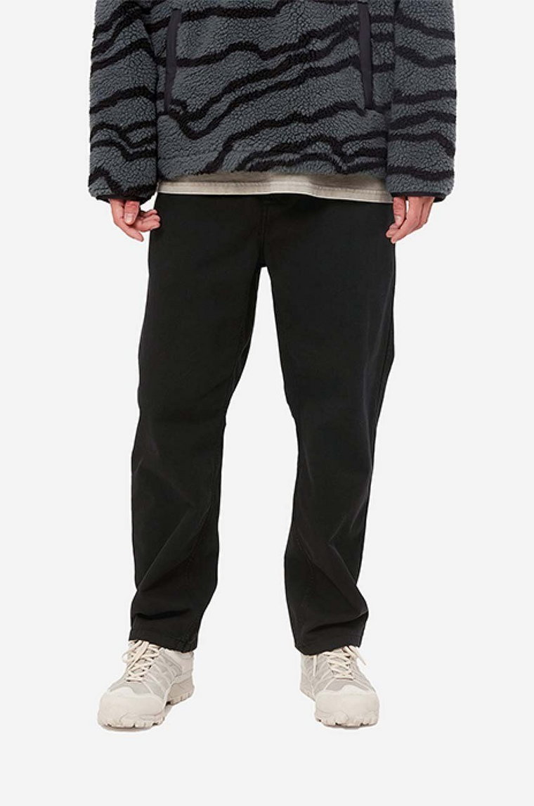Carhartt WIP spodnie bawełniane Flint Pant kolor czarny proste I029919.BLACK-BLACK