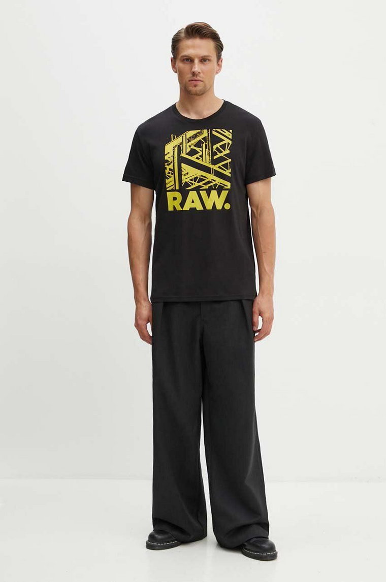 G-Star Raw t-shirt bawełniany kolor czarny z nadrukiem D24685-C506