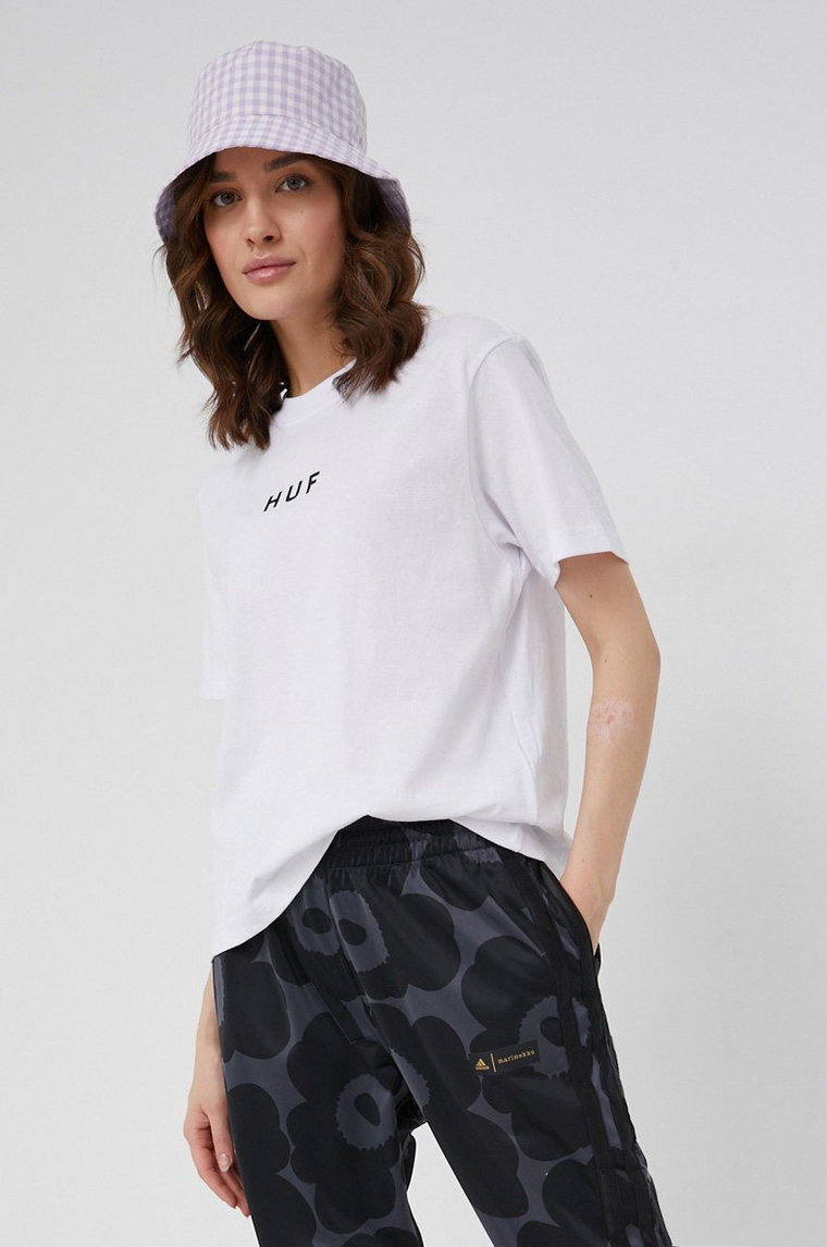 HUF T-shirt bawełniany kolor biały