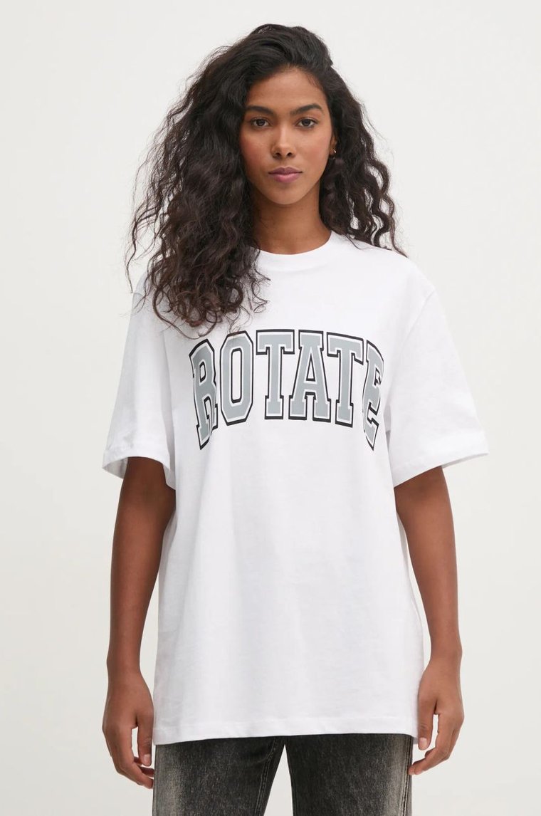 Rotate t-shirt bawełniany damski kolor biały 113723400