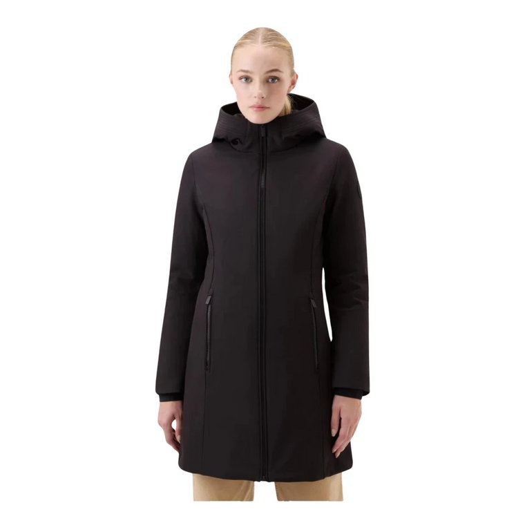 Taperowana Parka Softshell z Futrem Woolrich