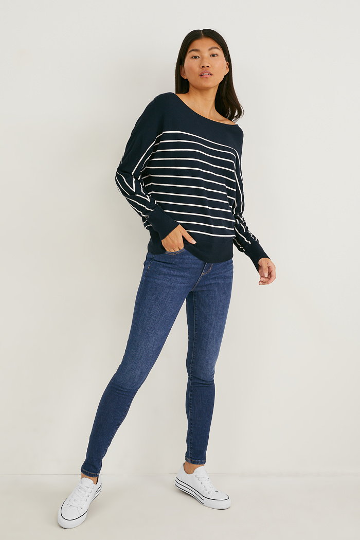 C&A Skinny jeans-średni stan-LYCRA, Niebieski, Rozmiar: 42