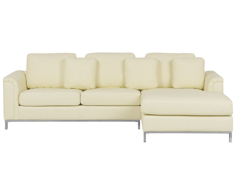 Sofa narożna BELIANI Oslo, lewa, beżowa, 64x270x151 cm