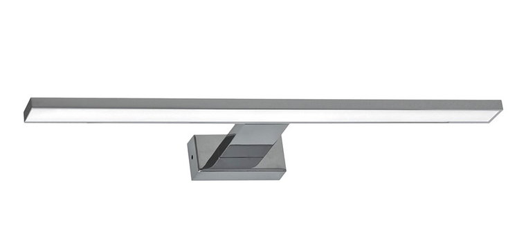 Srebrny kinkiet do łazienki - N018-Cortina 7W 30x12x4 cm