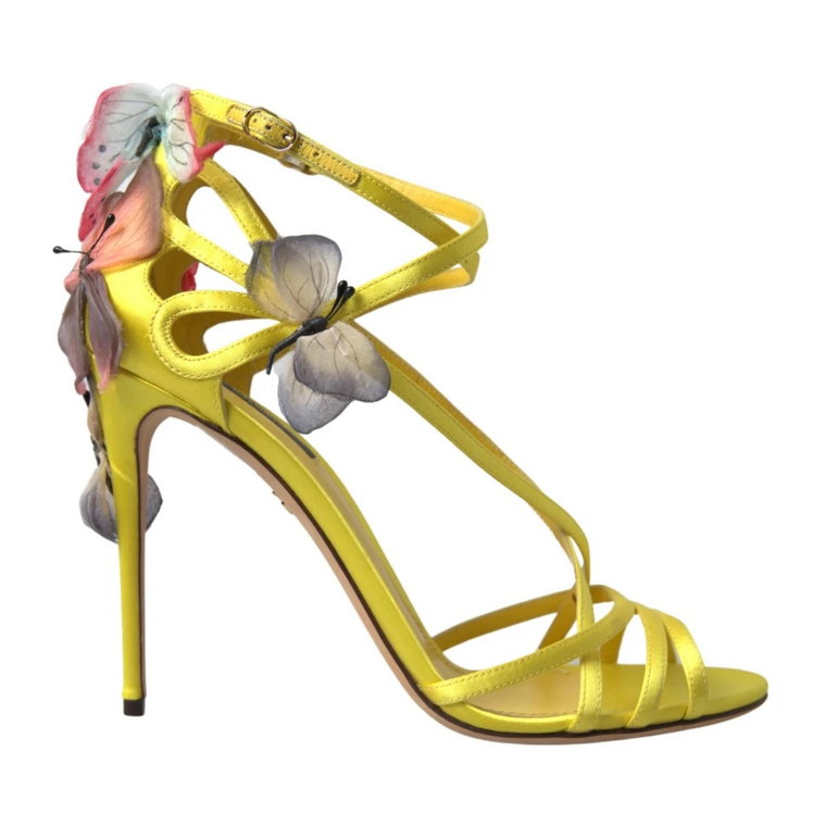 Żółte Sandały z Aplikacją Motyla Dolce & Gabbana