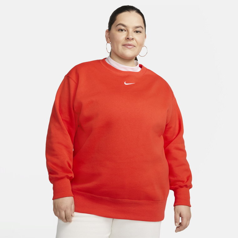 Damska bluza dresowa o luźnym kroju Nike Sportswear Phoenix Fleece (duże rozmiary) - Szary