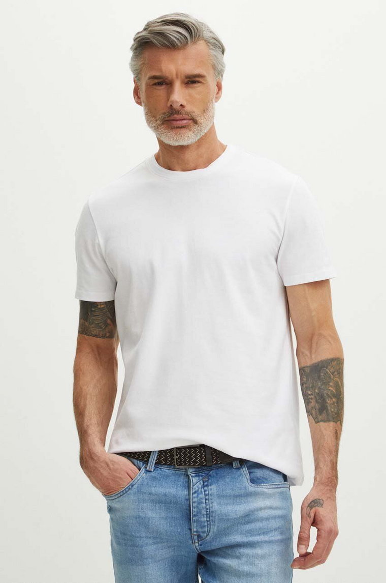 Medicine t-shirt bawełniany męski kolor biały melanżowy