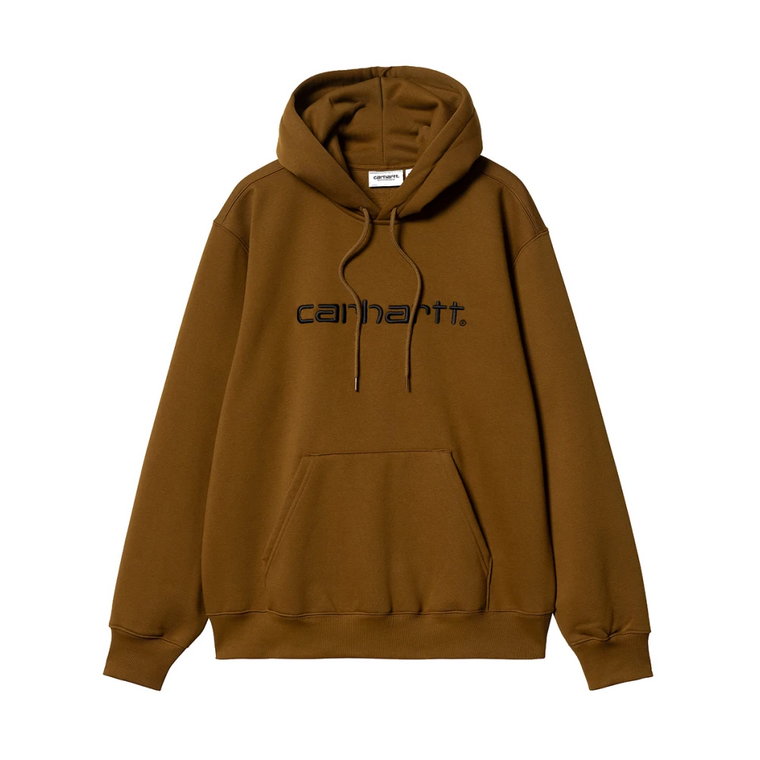 Brązowy bluza z kapturem i nadrukiem logo Carhartt Wip