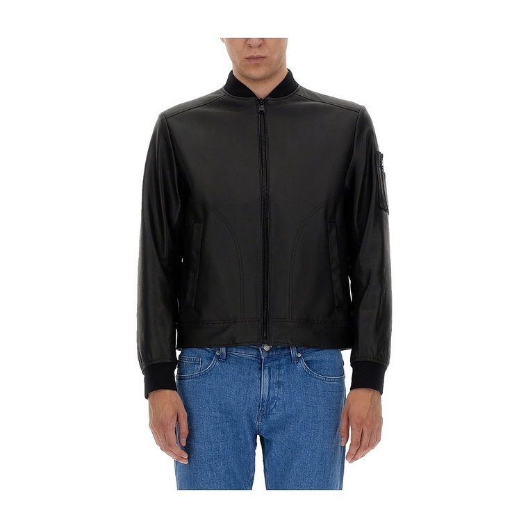 Leather Bomber Jacket Hugo Boss