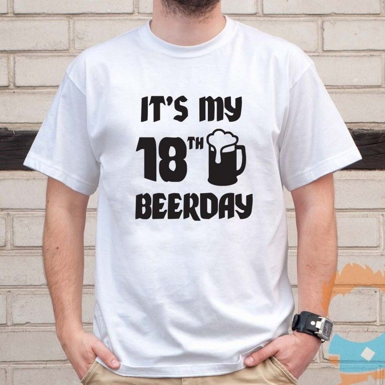 It''s my 18th BEERDAY - męska koszulka z nadrukiem