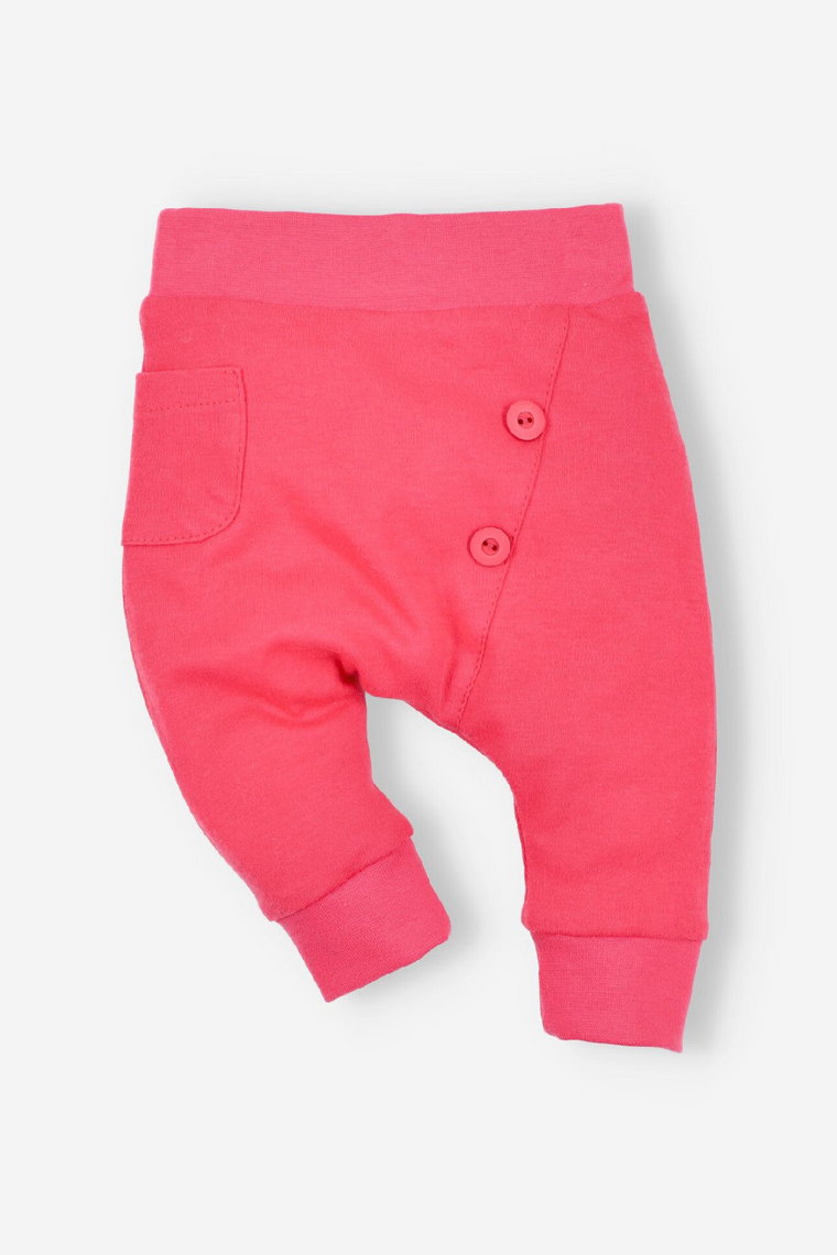 Czerwone spodnie niemowlęce z bawełny organicznej dla dziewczynki