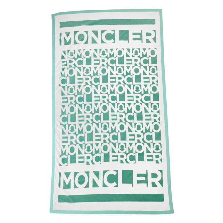 Luksusowy Ręcznik Plażowy w Kolorze Białym/Akwamaryna Moncler