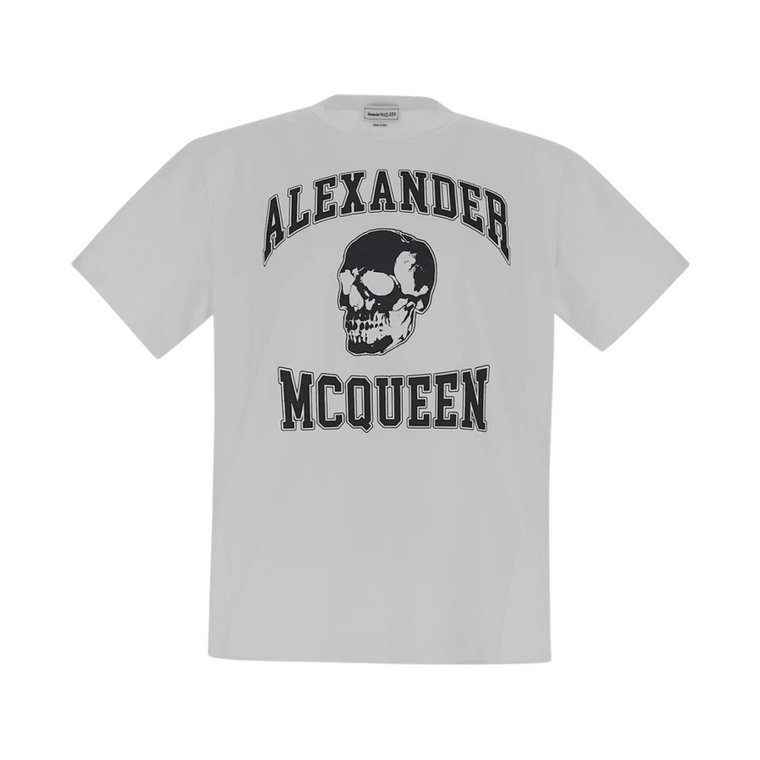 Wyrazista koszulka Varsity z nadrukiem czaszki Alexander McQueen