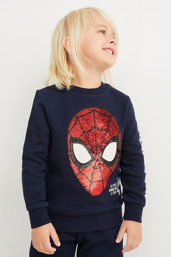 C&A Spider-Man-bluza dresowa-świeci w ciemności, Niebieski, Rozmiar: 116