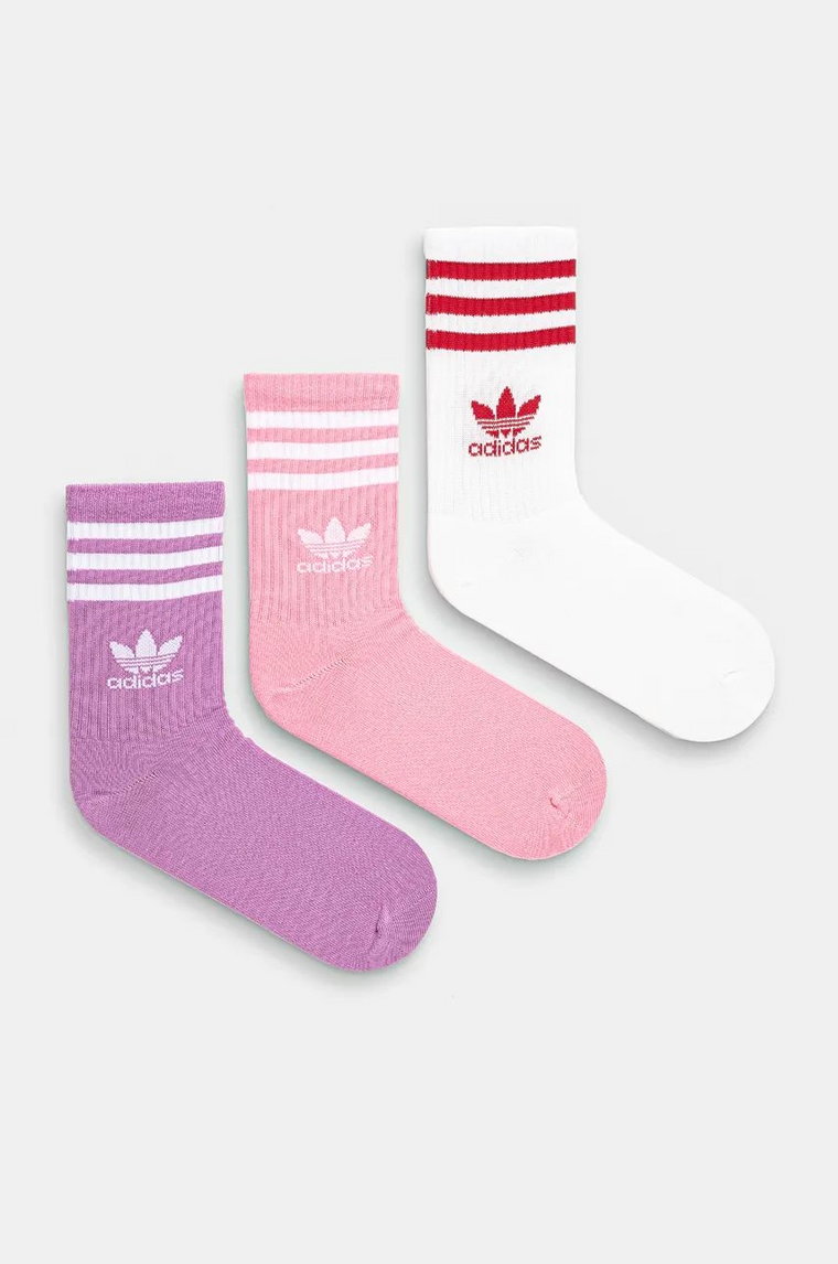 adidas Originals skarpetki 3-pack damskie kolor różowy IX7510