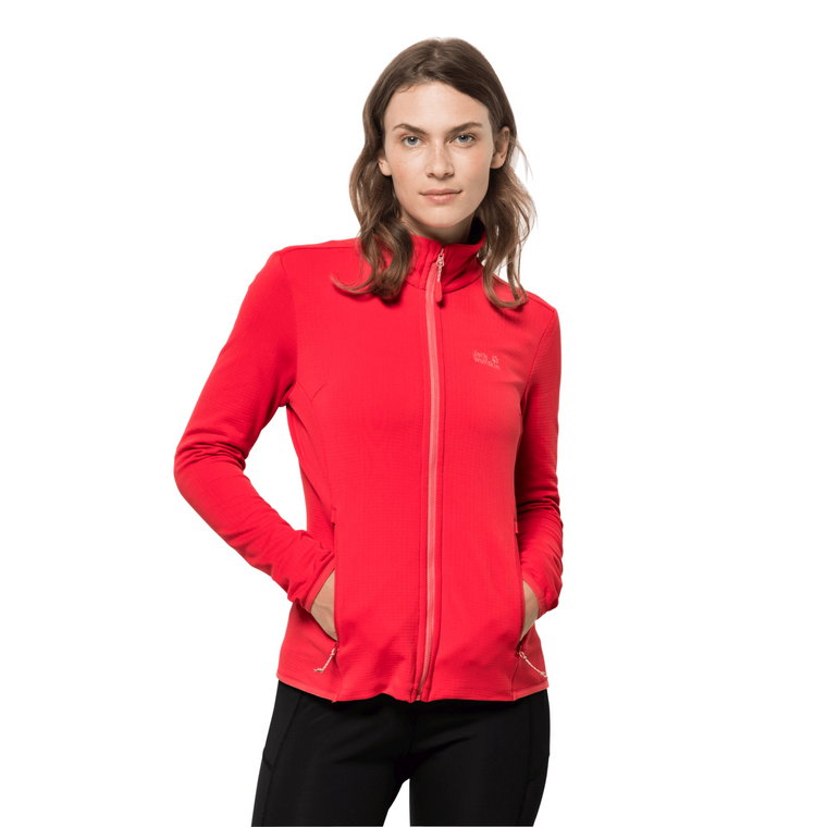 Polar damski PEAK GRID FLEECE W tulip red - XS