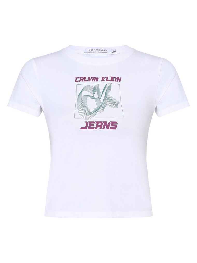 Calvin Klein Jeans - T-shirt damski, biały