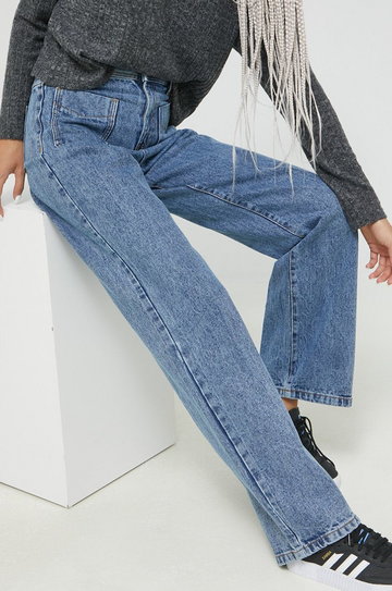 Noisy May jeansy bawełniane Drew damskie high waist