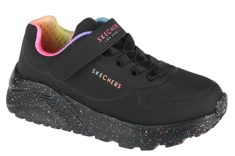 Skechers Uno Lite Rainbow Specks 310457L-BKMT, Dla dziewczynki, Czarne, buty sneakers, skóra syntetyczna, rozmiar: 37