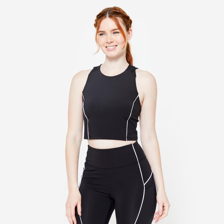 Koszulka fitness damska Domyos bez rękawów crop top