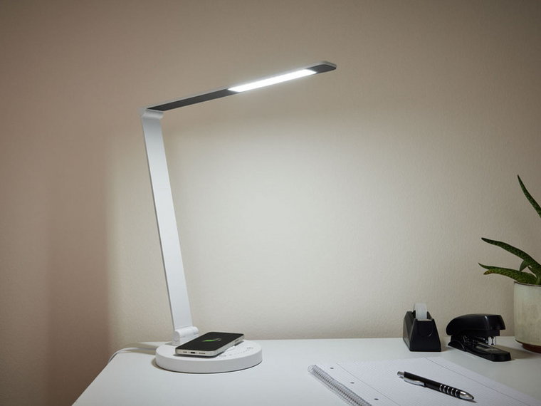 LIVARNO home Lampka stołowa LED z ładowarką indukcyjną, 6,2 W (Biały)