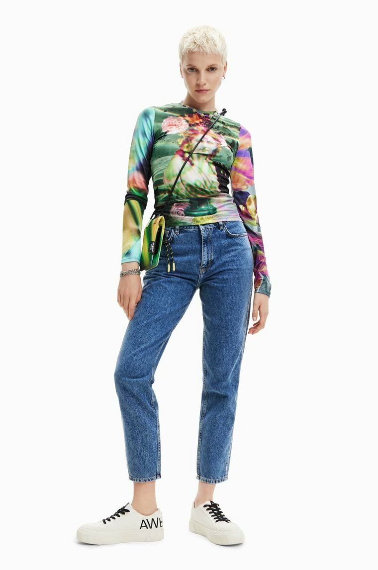 Desigual jeansy damskie high waist