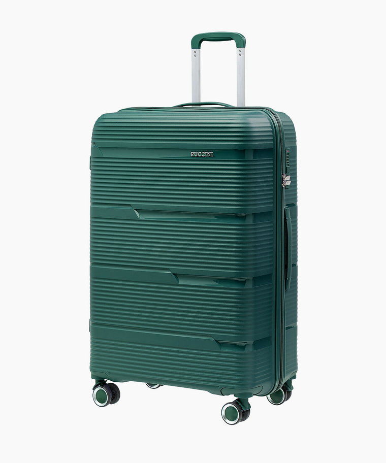 PUCCINI Duża walizka z polipropylenu zielona
