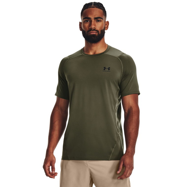 Męska koszulka treningowa Under Armour UA HG Armour Fitted SS - khaki