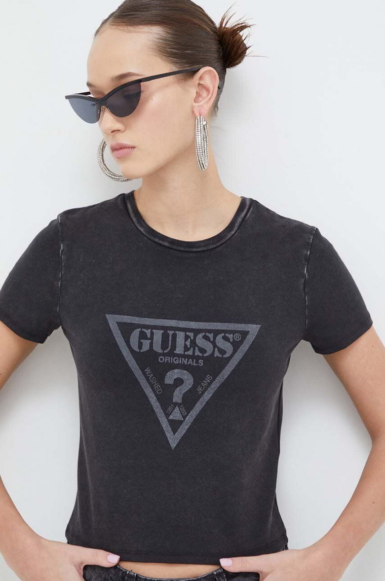 Guess Originals t-shirt damski kolor czarny