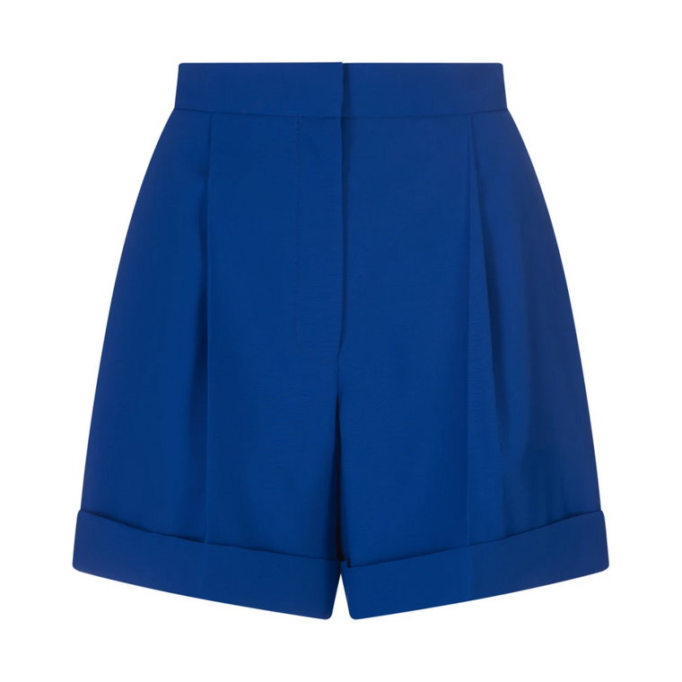 Galactic Blue Wide-Leg Tailored Shorts Alexander McQueen