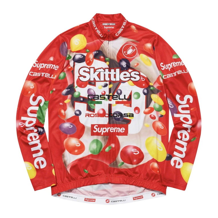 Limitowana Edycja Skittles Koszulka Rowerowa Czerwona Supreme