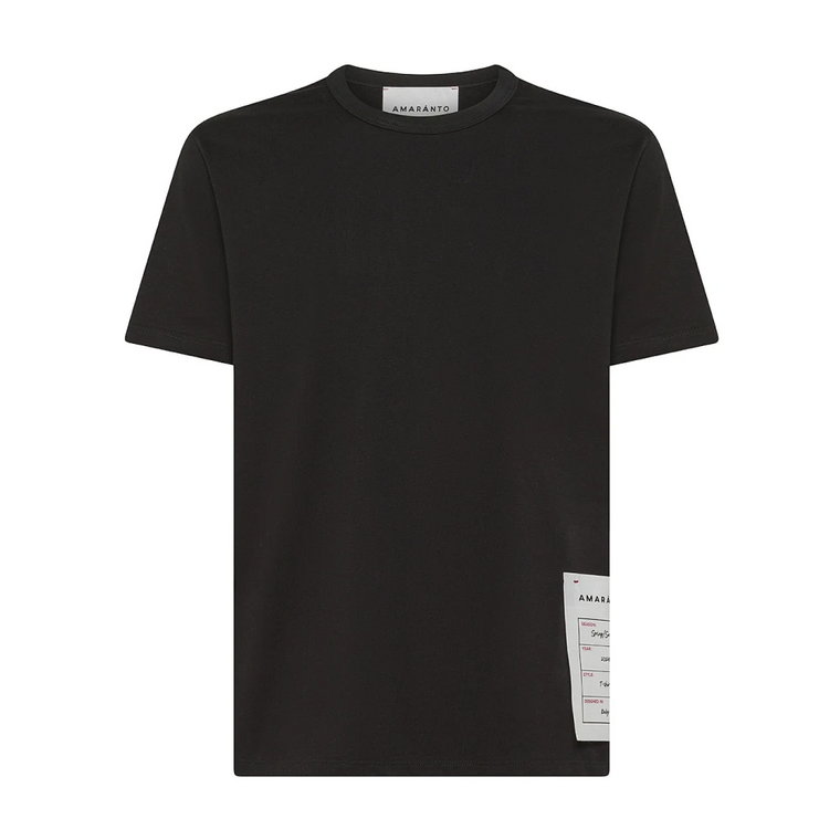 Czarna koszulka z bawełny z logo Amaránto