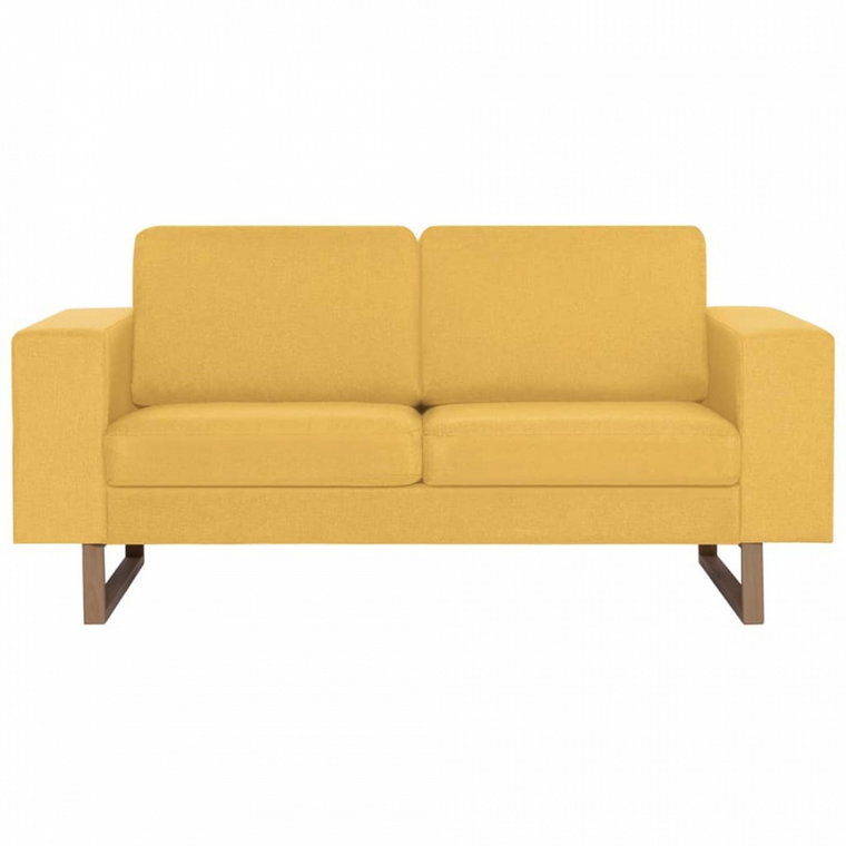 Sofa 2-osobowa, tapicerowana tkaniną, żółta kod: V-281391