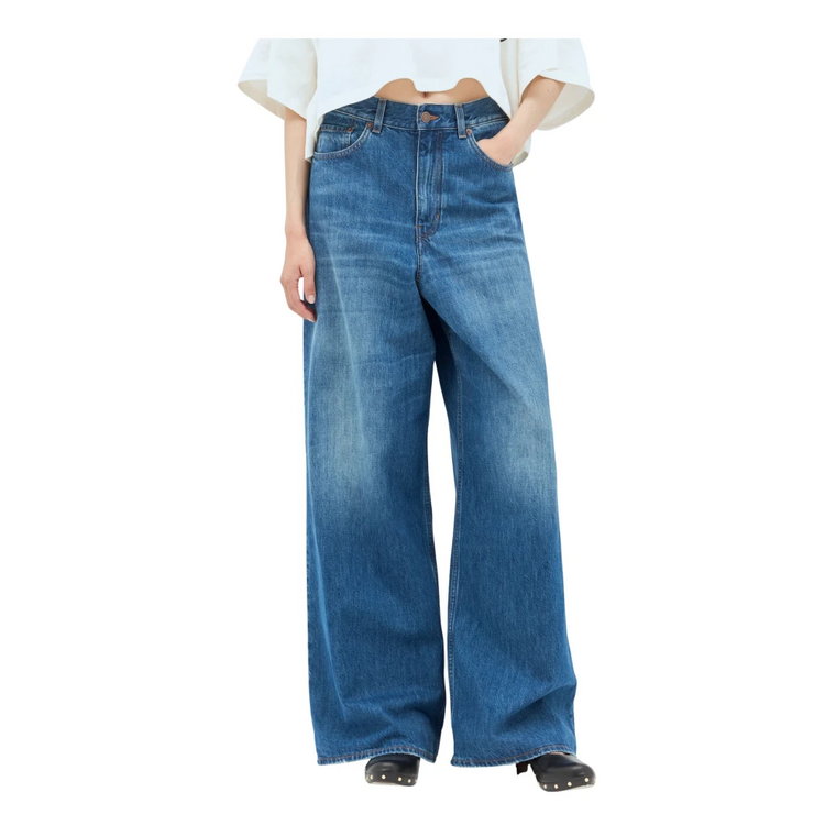 Vintage-Wash Wide-Leg Denim Jeans Chloé