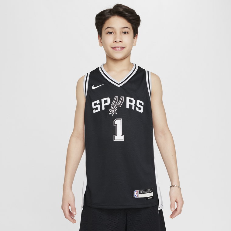 Koszulka dla dużych dzieci (chłopców) NBA Swingman San Antonio Spurs Icon Edition 2022/23 - Czerń