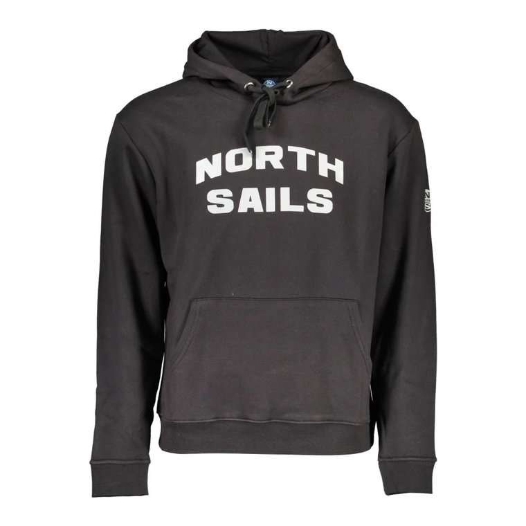 Czarny sweter z kapturem i nadrukiem North Sails