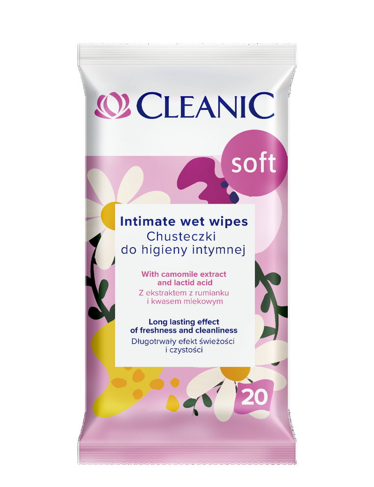 Cleanic Soft Intimate Chusteczki Do Higieny Intymnej 20 szt.