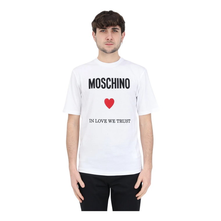 Koszulki i Pola z Graficznym Nadrukiem Moschino