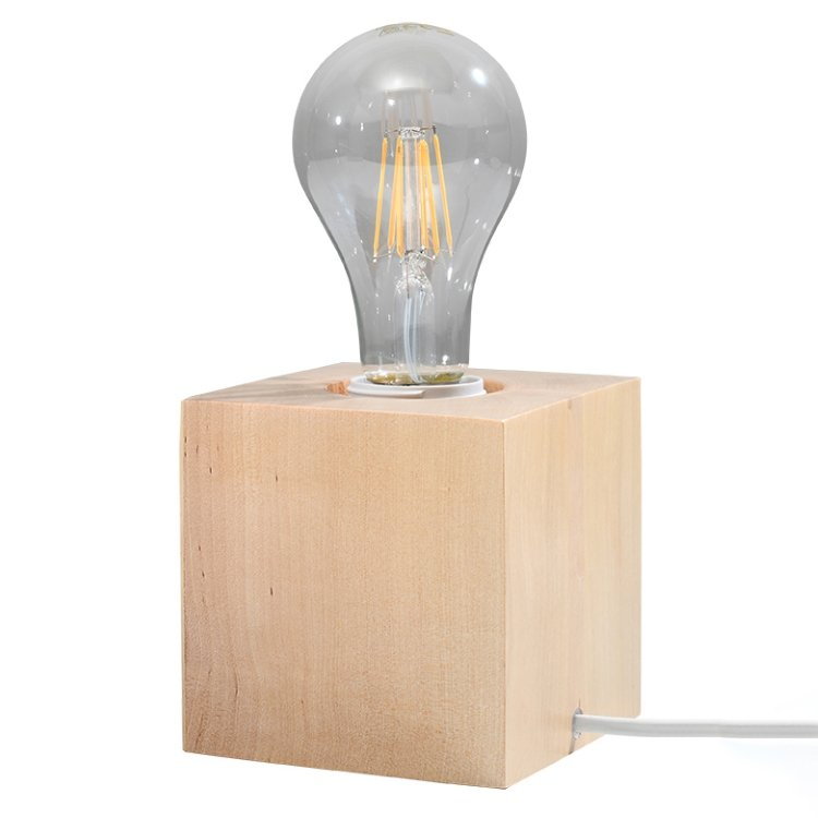 Lampa biurkowa ARIZ naturalne drewno skandynawski kwadrat rozproszone światło SL.0677 Sollux Lighting
