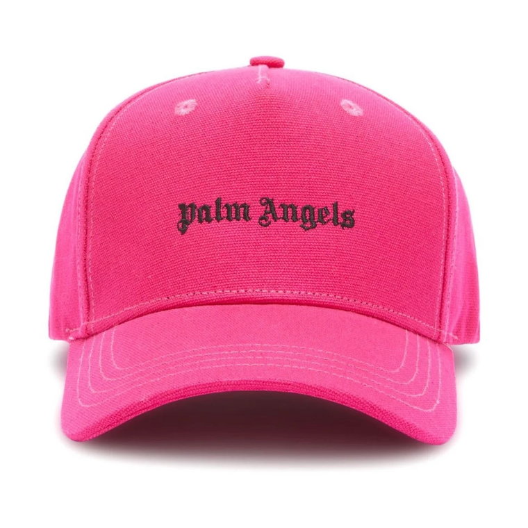 Fioletowy Kapelusz z Haftowanym Logo Palm Angels