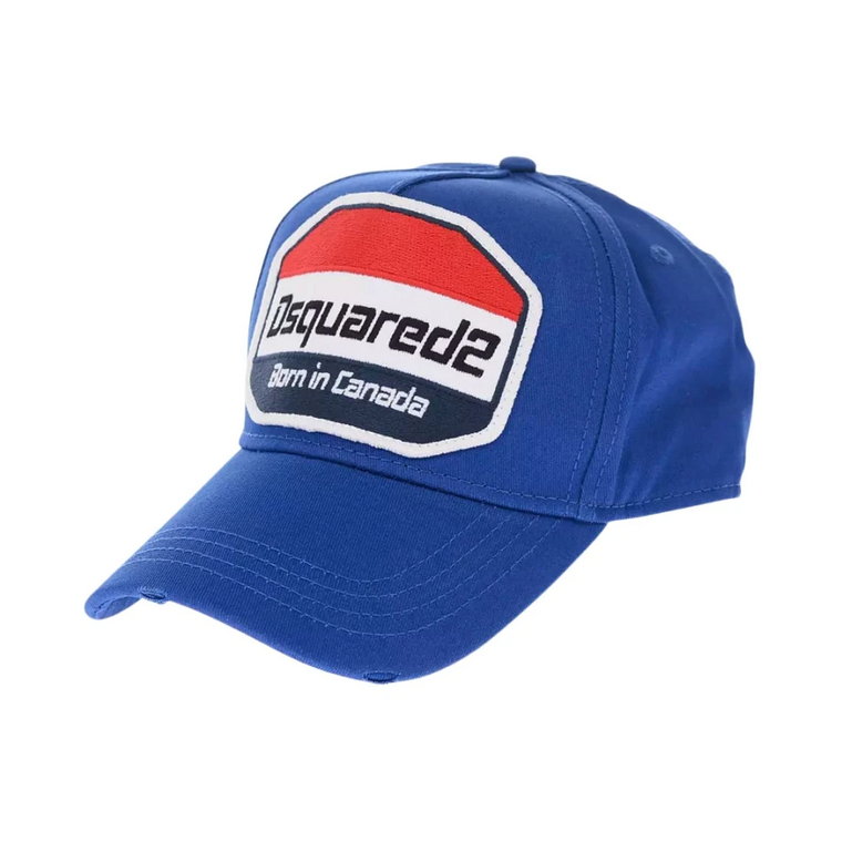 Niebieska czapka z daszkiem z naszywką Dsquared2