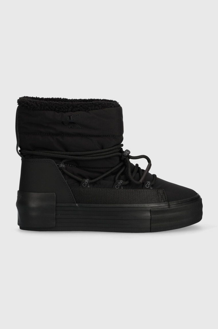 Calvin Klein Jeans śniegowce BOLD VULC FLATF SNOW BOOT WN kolor czarny YW0YW01181