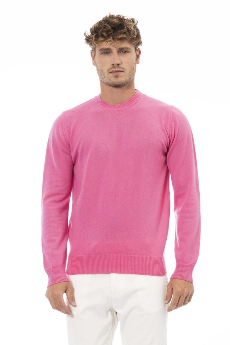 Swetry marki Alpha Studio model AU7240CE kolor Różowy. Odzież męska. Sezon: