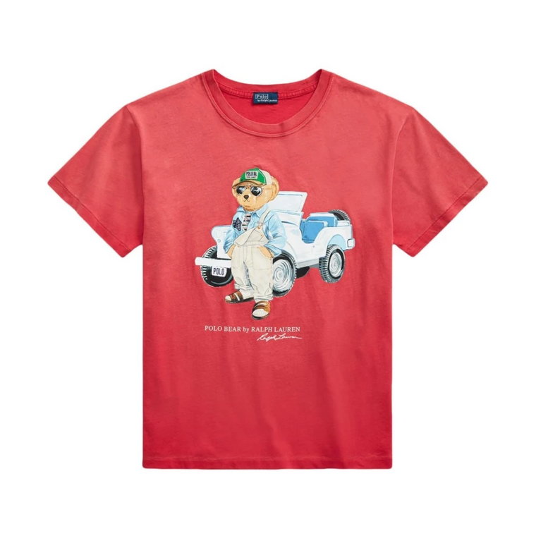 T-shirt z nadrukiem logo czerwony Polo Ralph Lauren